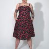 Labelalyce robe Johnny cerise bretellesamovibles poche cintree rock pin up pinup rockabilly pois noir rouge blanc cerises 1