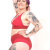 Orso rosso maillot de bain Sedna rouge tissu made in Ardeche 1 piece
