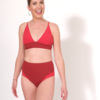 Orso rosso maillot de bain Sedna rouge tissu made in Ardeche 1 piece