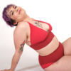 Orso rosso maillot de bain Sedna rouge tissu made in Ardeche 1 piece