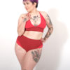 Orso rosso maillot de bain Sedna rouge tissu made in Ardeche 1 piece
