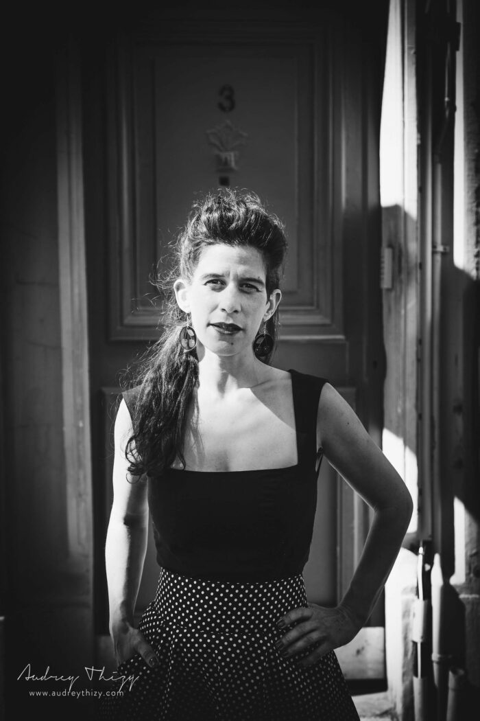 Jupe de créateur taille haute parfaite pour la danse swing ou rock en coton oeko-tex Made in France